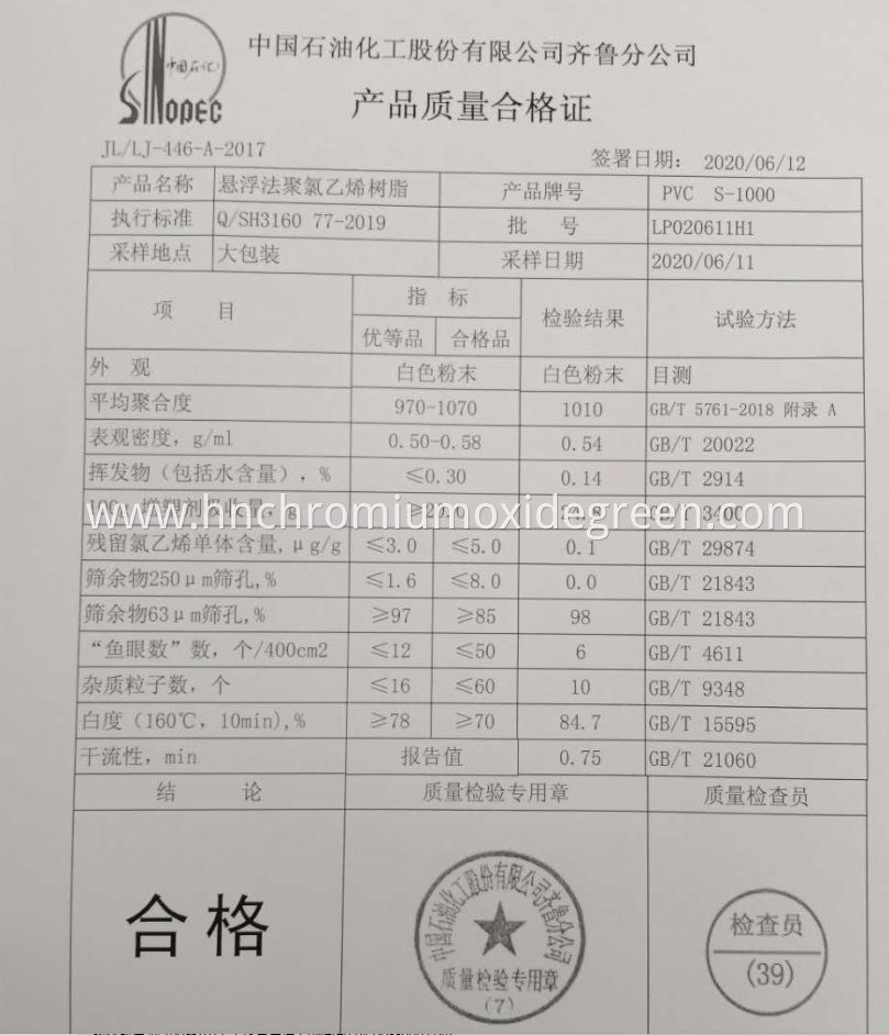 Sinopec Qilu PVC S1000